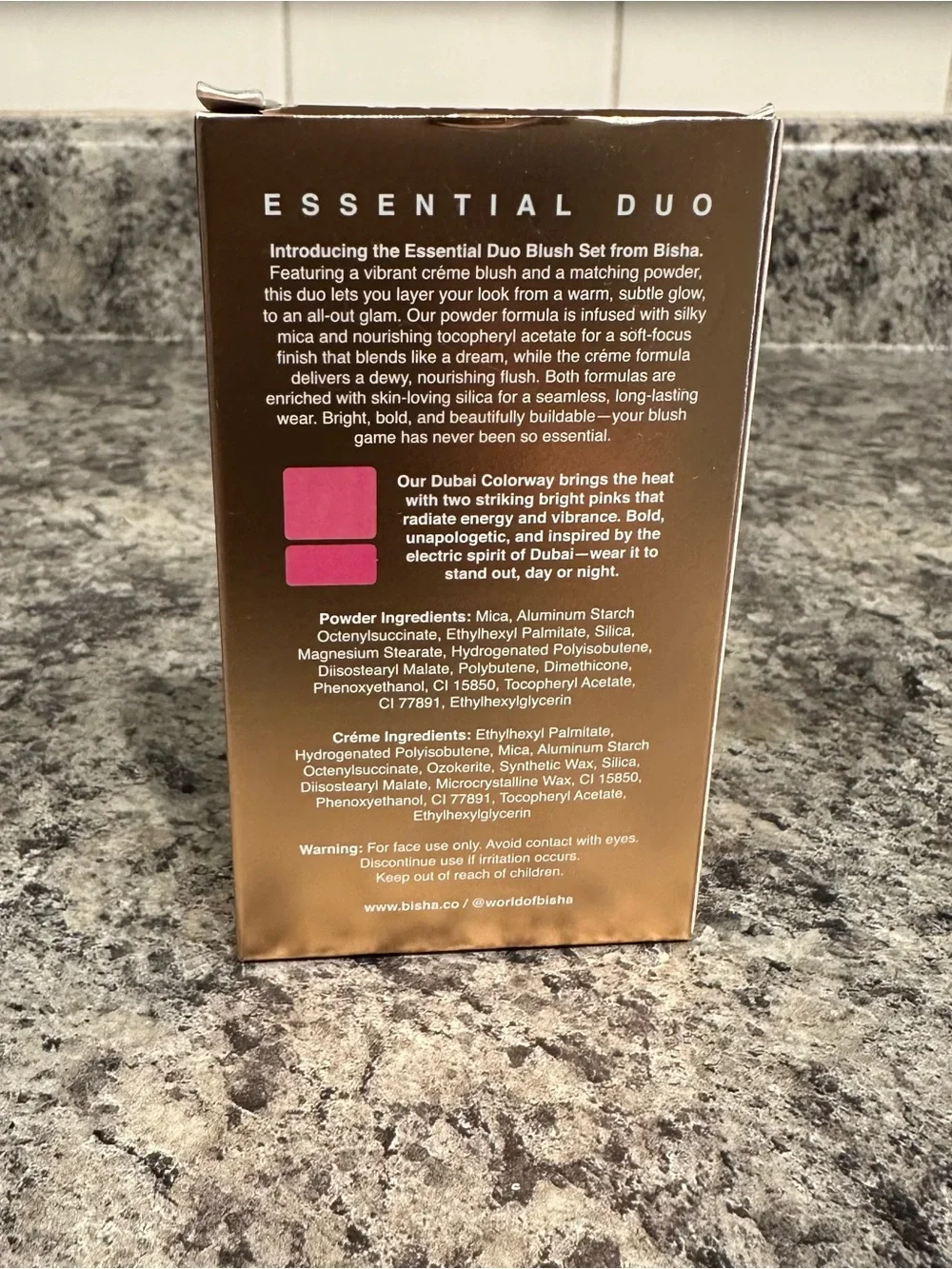 NIB Bisha Essential Blush Duo in Dubai Pink Crème & Powder Blush Set X 2028